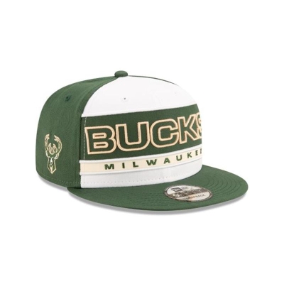 Green Milwaukee Bucks Hat - New Era NBA Stripe 9FIFTY Snapback Caps USA9527601